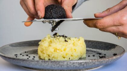 écrasé de pomme de terre à la truffe.